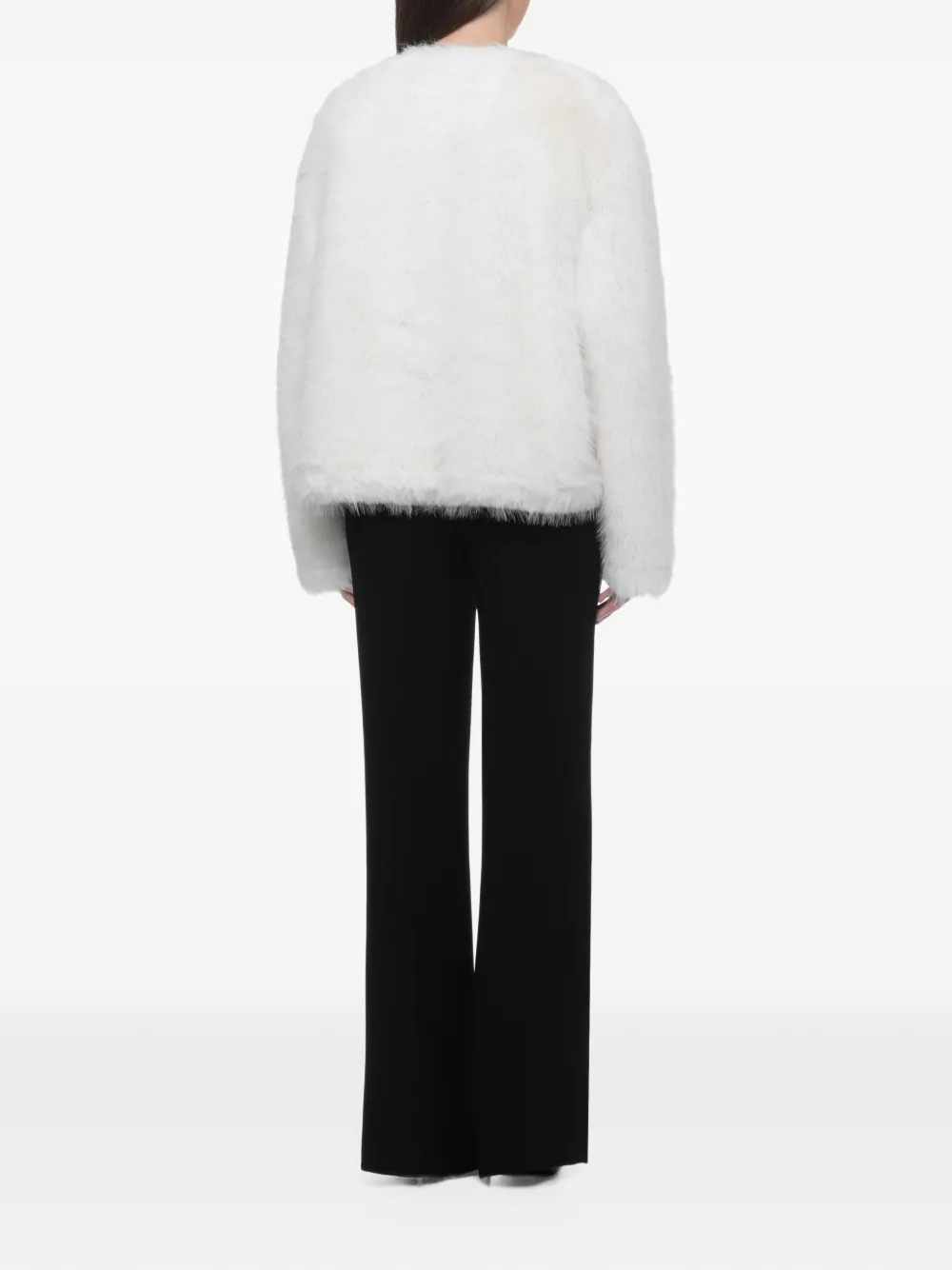 STAND STUDIO Siena round-neck jacket Wit