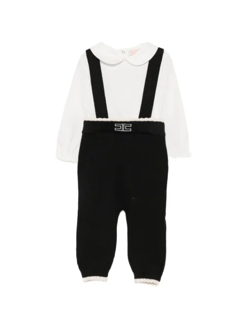 Elisabetta Franchi La Mia Bambina logo-embroidered body and dungarees set