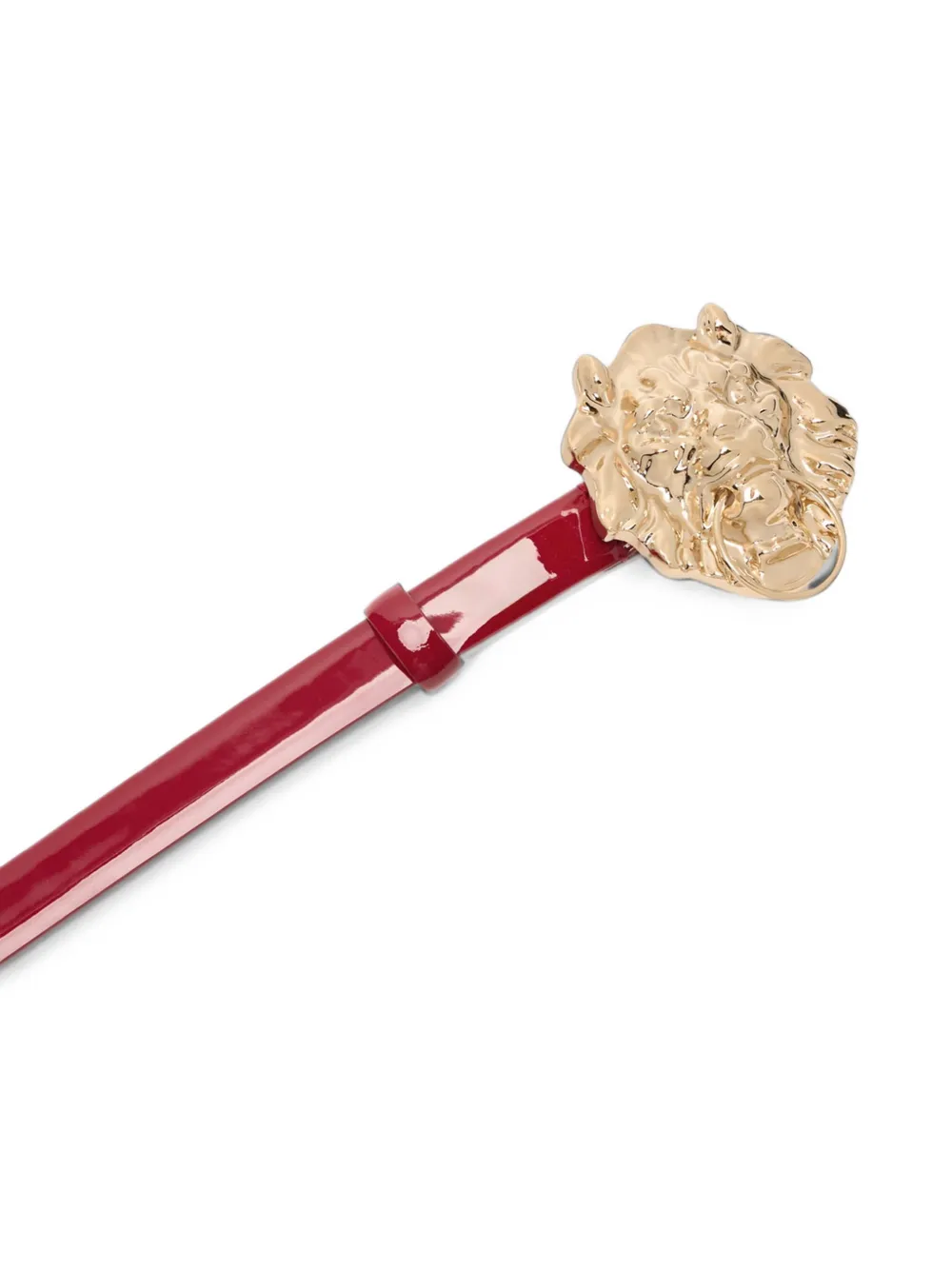 Blumarine lion-head patent leather belt Rood