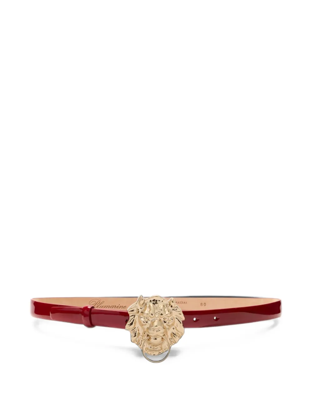 Blumarine lion-head patent leather belt - Rosso