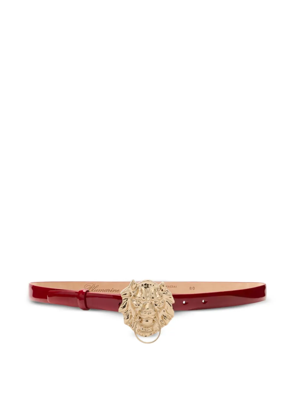 Blumarine lion-head patent leather belt - Rosso