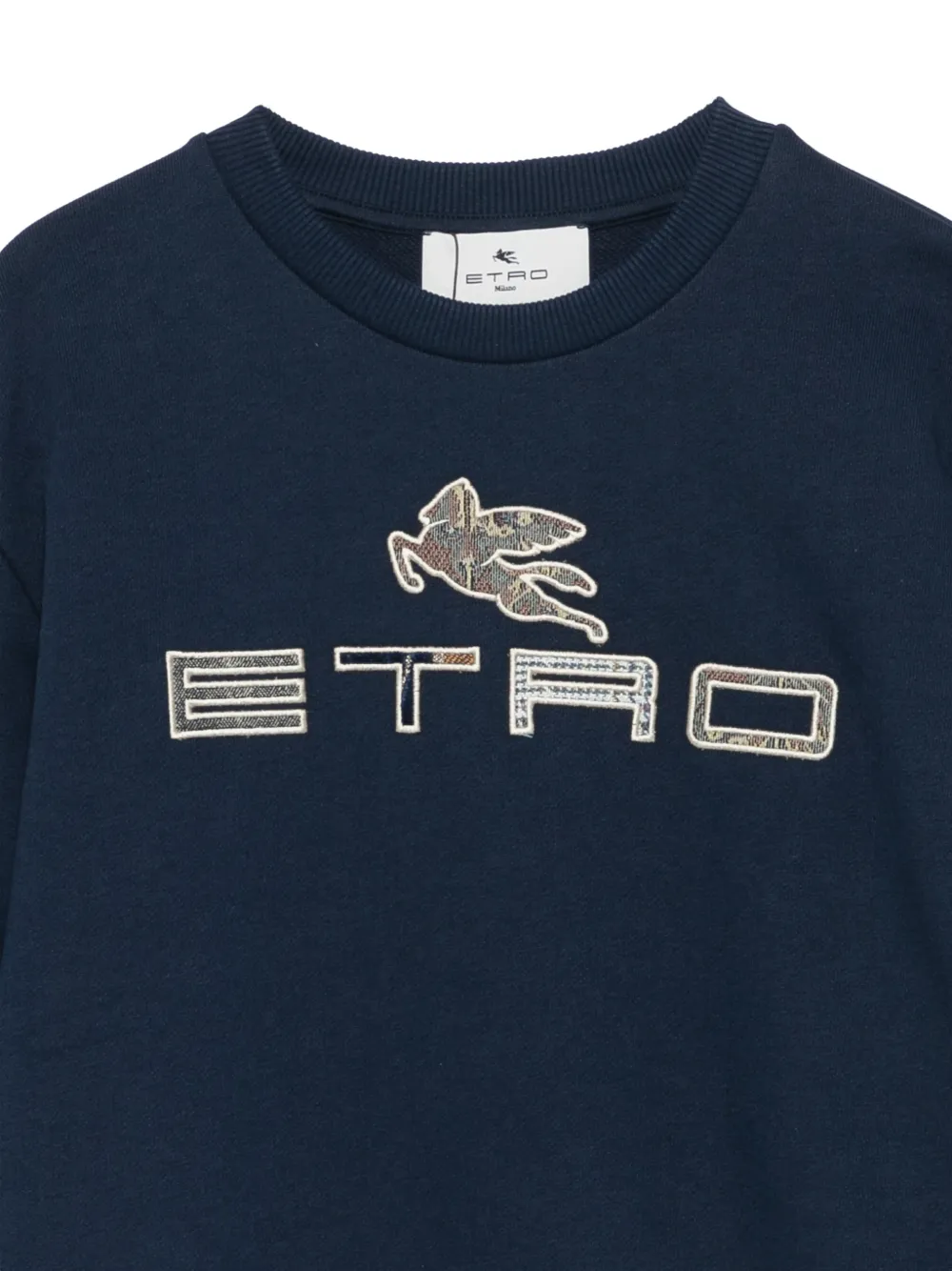 ETRO KIDS Pegaso logo-embroidered sweater Blauw