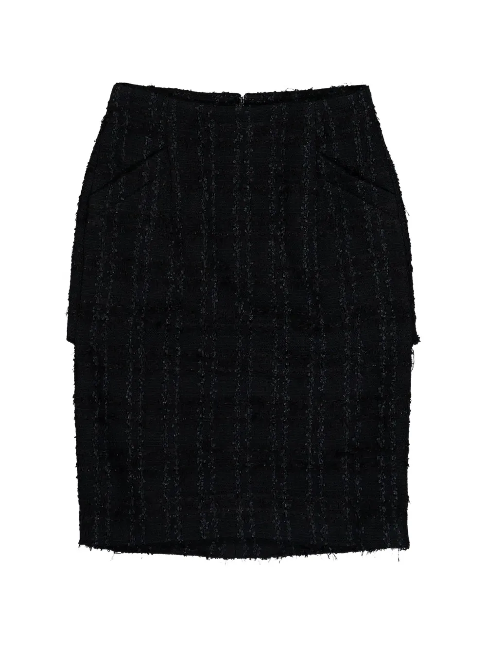VETEMENTS tweed decollage mini skirt - Schwarz