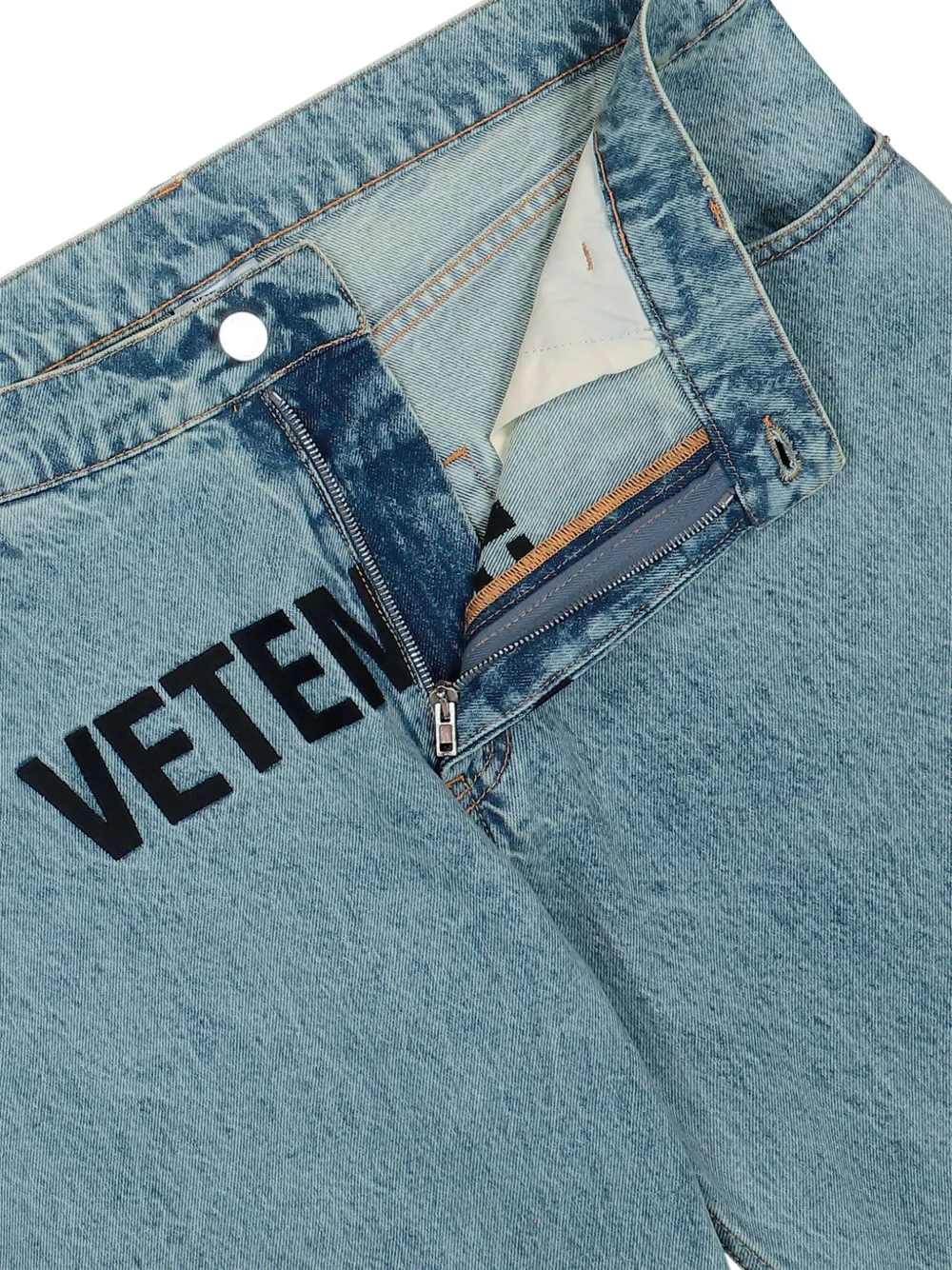 VETEMENTS embroidered logo jeans Blauw