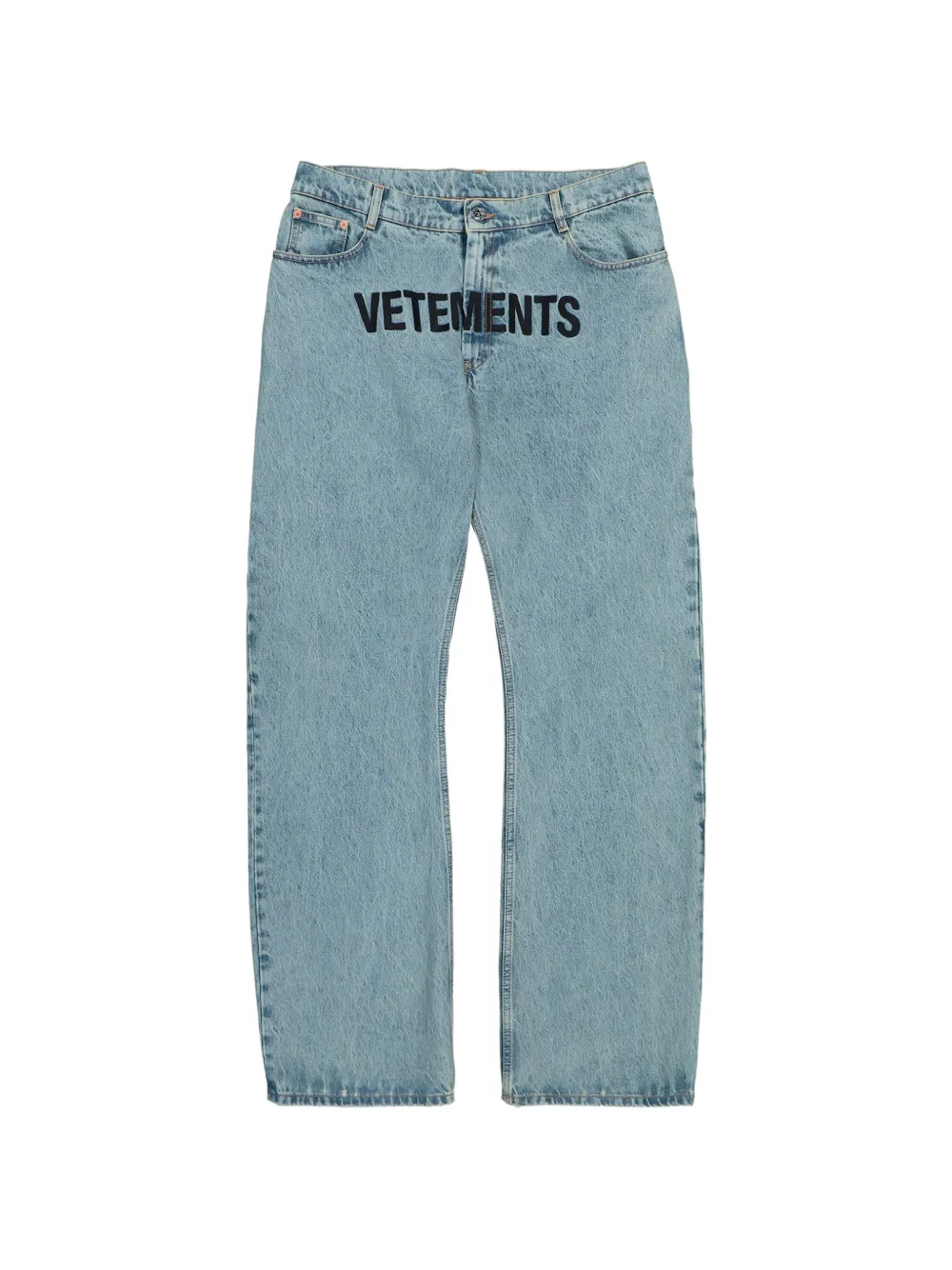 VETEMENTS embroidered logo jeans - Blau