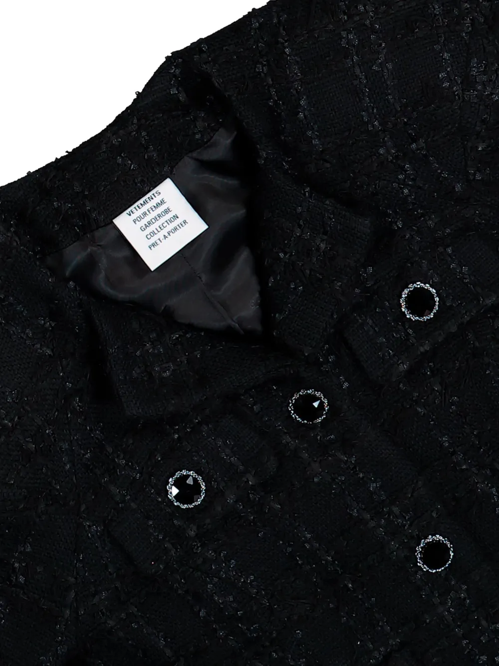 VETEMENTS cropped round-shoulder jacket Zwart