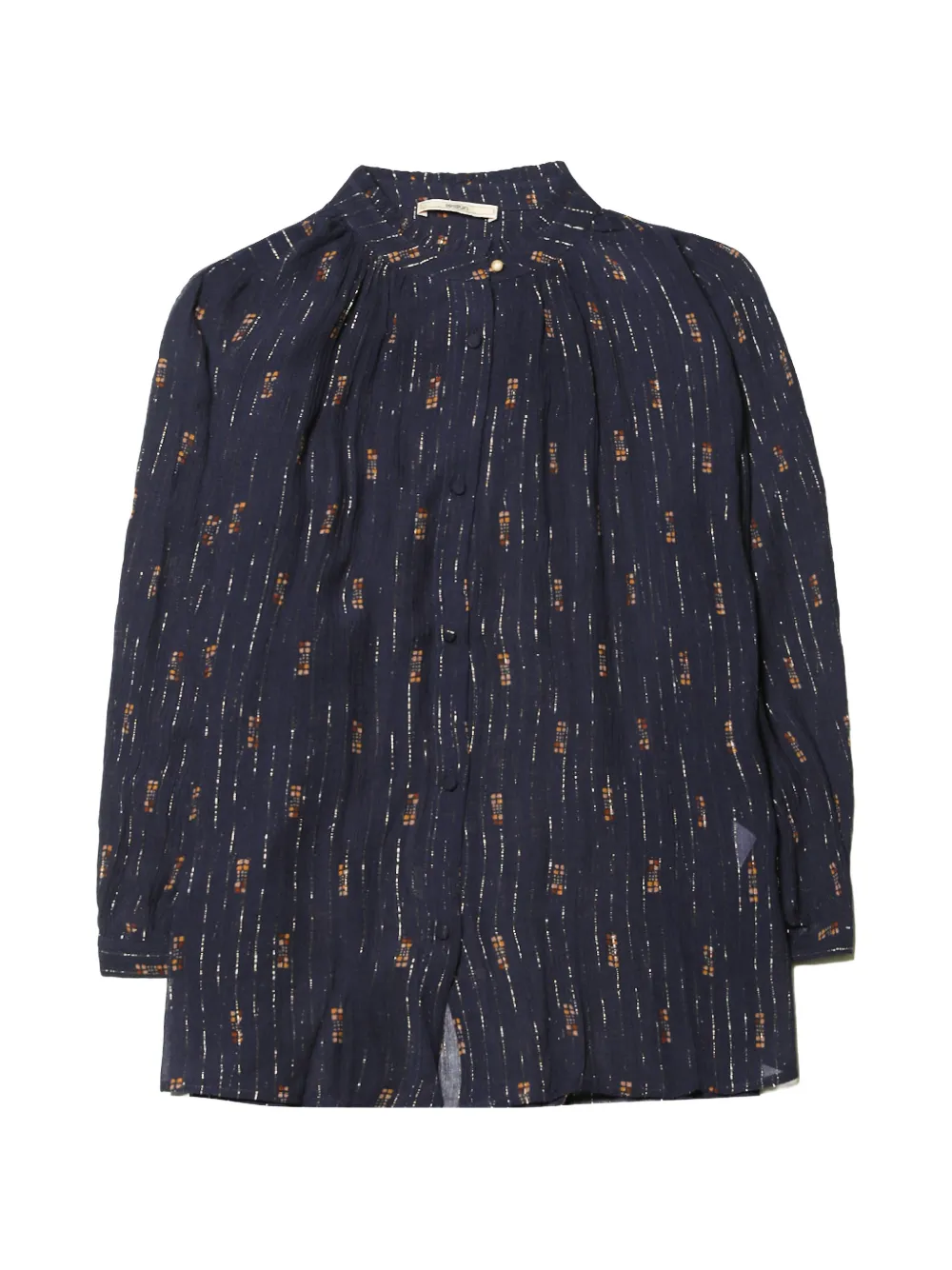 Sessùn Lylee metallic-thread ruffled shirt - Blau