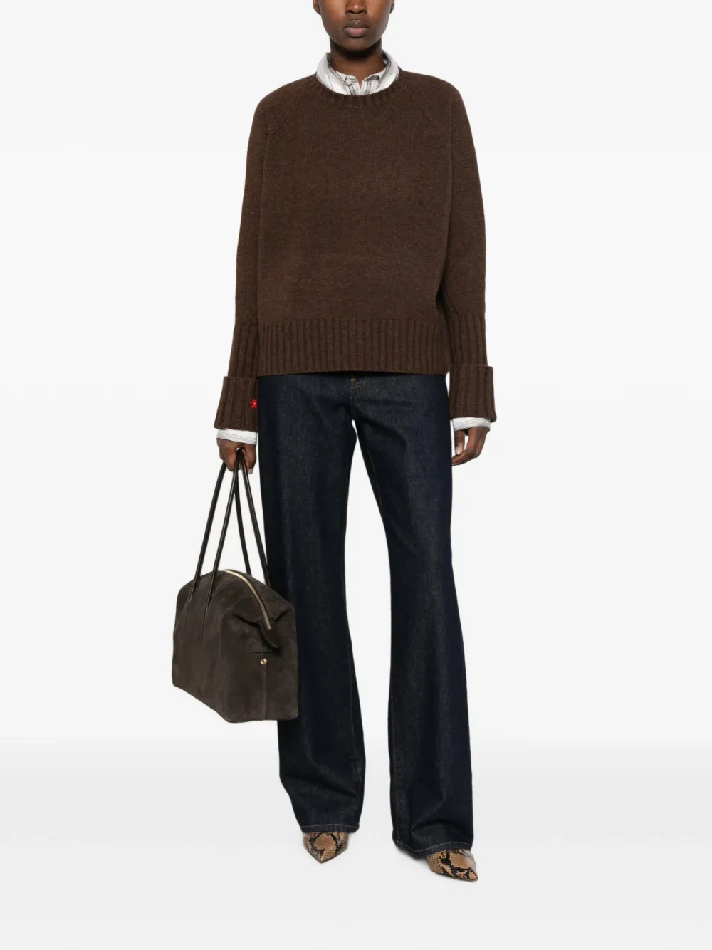 Tory Burch Trui van merinowol Bruin
