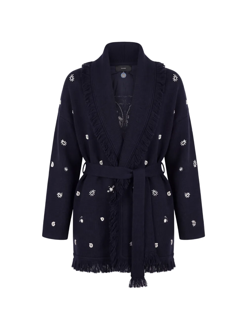 Alanui Echoes of The Bandana paisley-print fringed cardigan - Blu