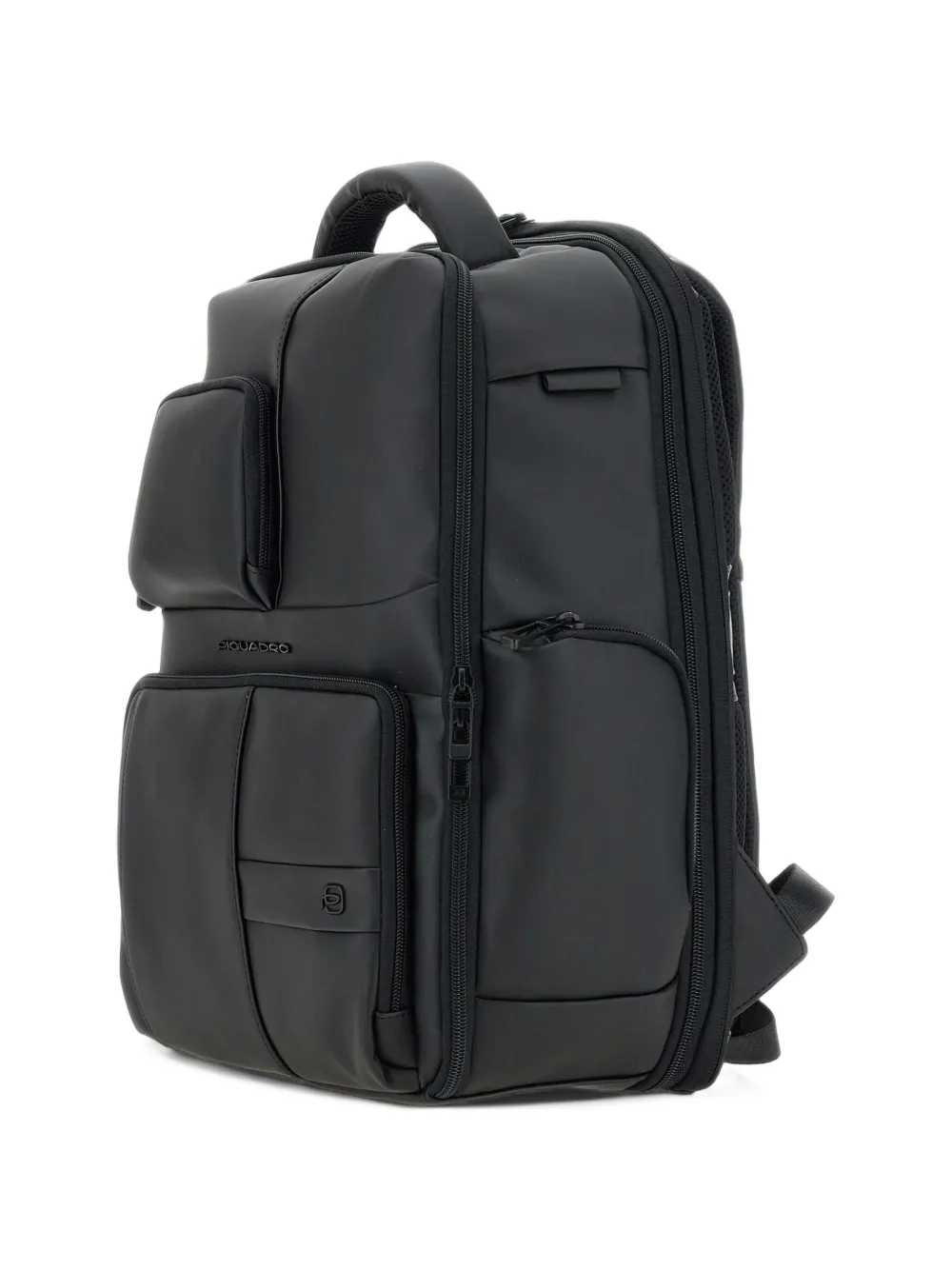 PIQUADRO logo-embossed multi-pocket backpack Zwart