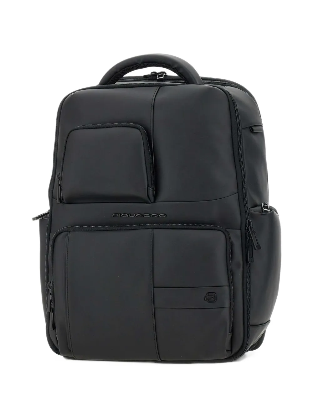 PIQUADRO logo-embossed multi-pocket backpack Zwart