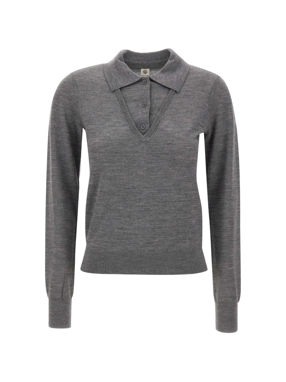 The Garment Bergen V wool polo shirt - Grigio