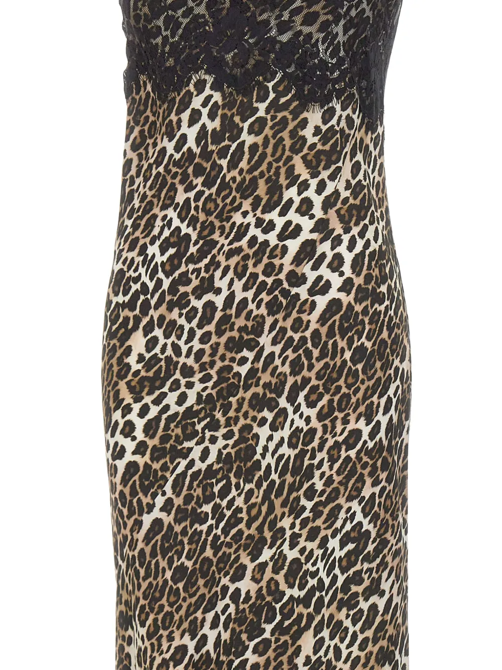 HERSKIND Asla maxi-jurk met luipaardprint en kanten afwerking Beige