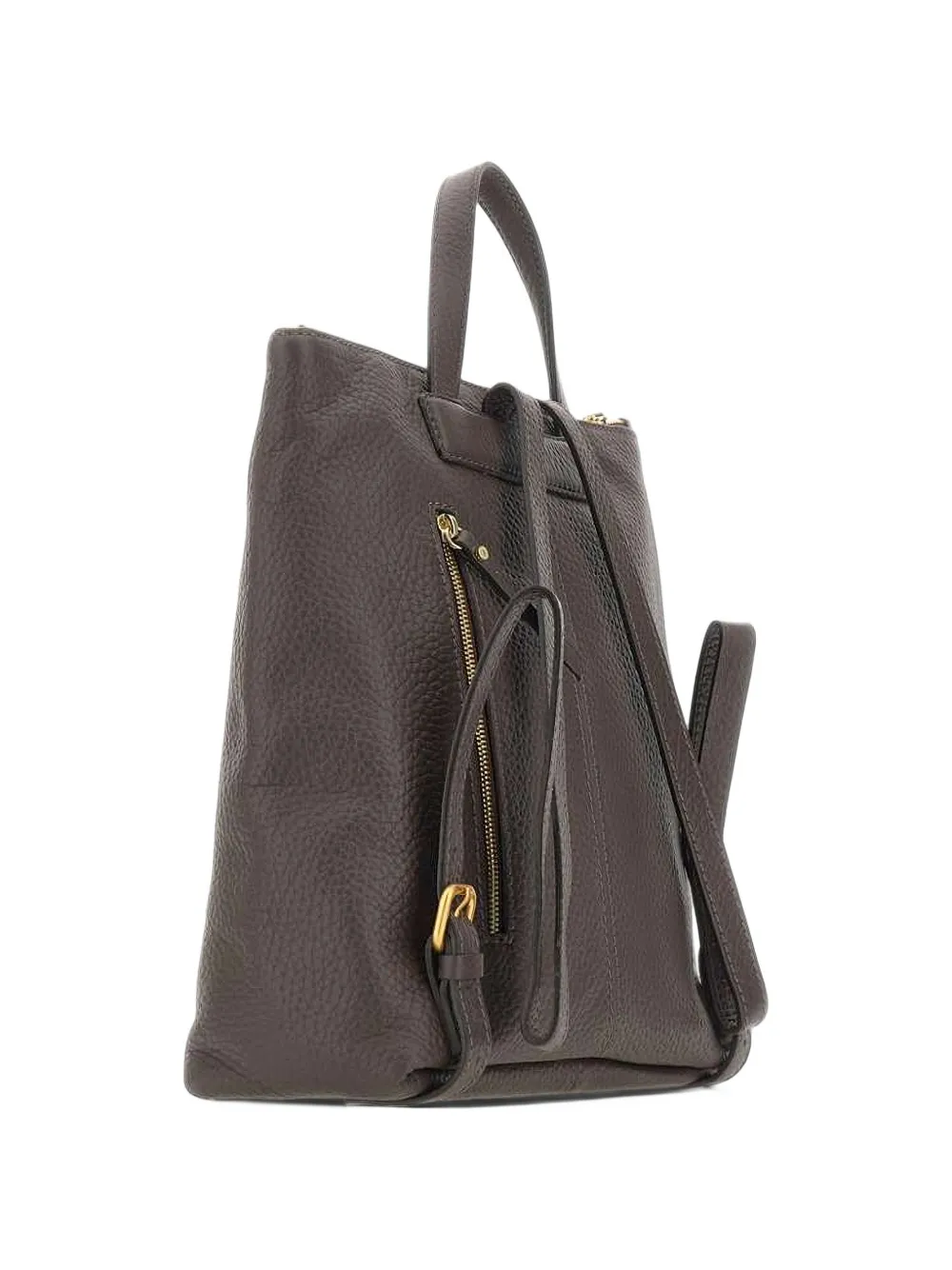 GIANNI CHIARINI large Sandra grained leather backpack Bruin