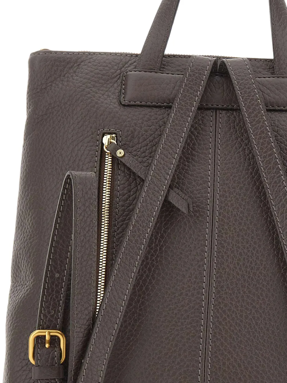 GIANNI CHIARINI large Sandra grained leather backpack Bruin