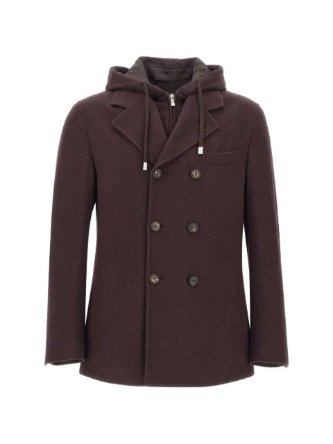 Eleventy double-breasted hooded jacket