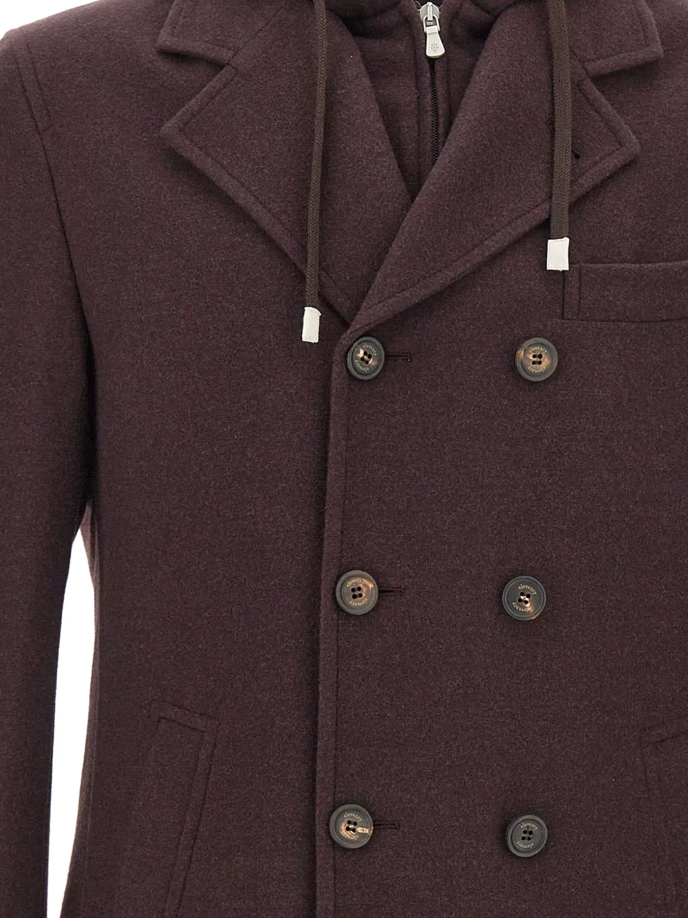 Eleventy double-breasted hooded jacket Rood