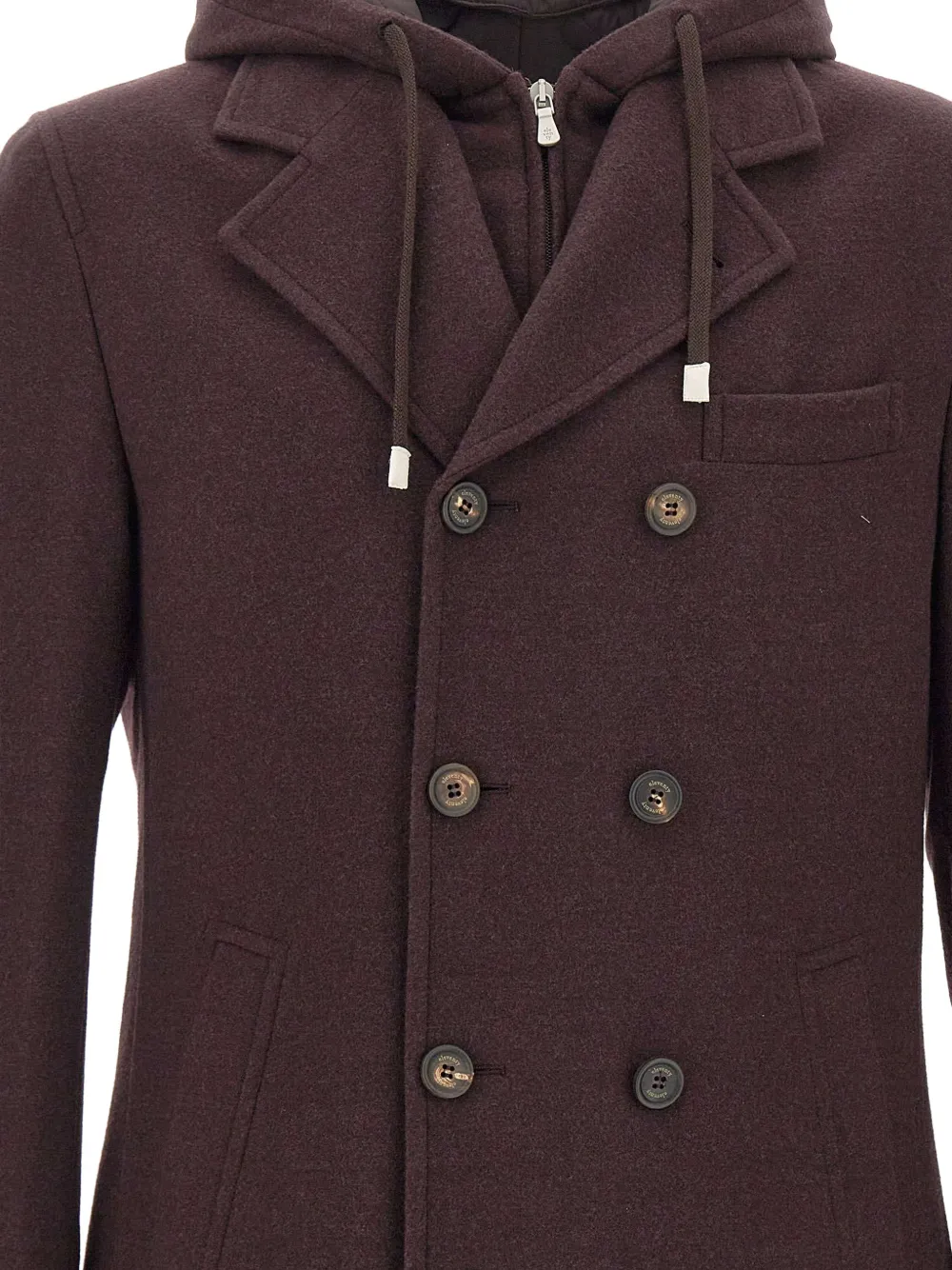 Eleventy double-breasted hooded jacket Rood