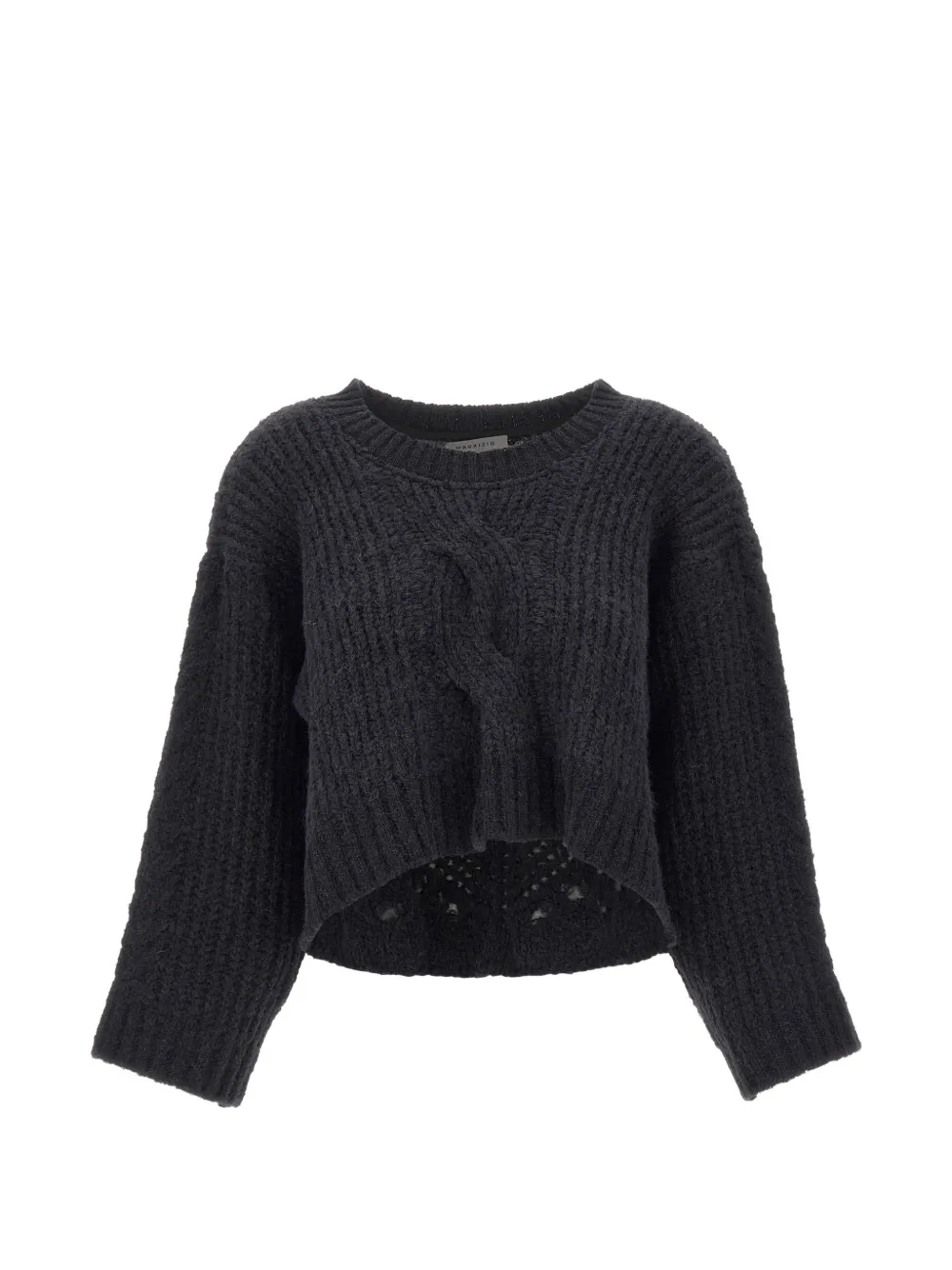 MAURIZIO MYKONOS openwork-back cropped sweater - Nero