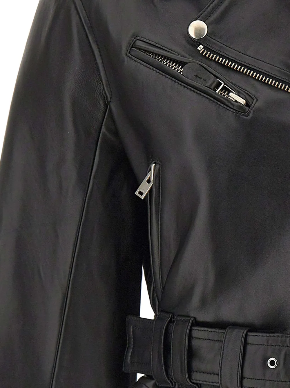 IRO Georgia leather biker jacket Zwart