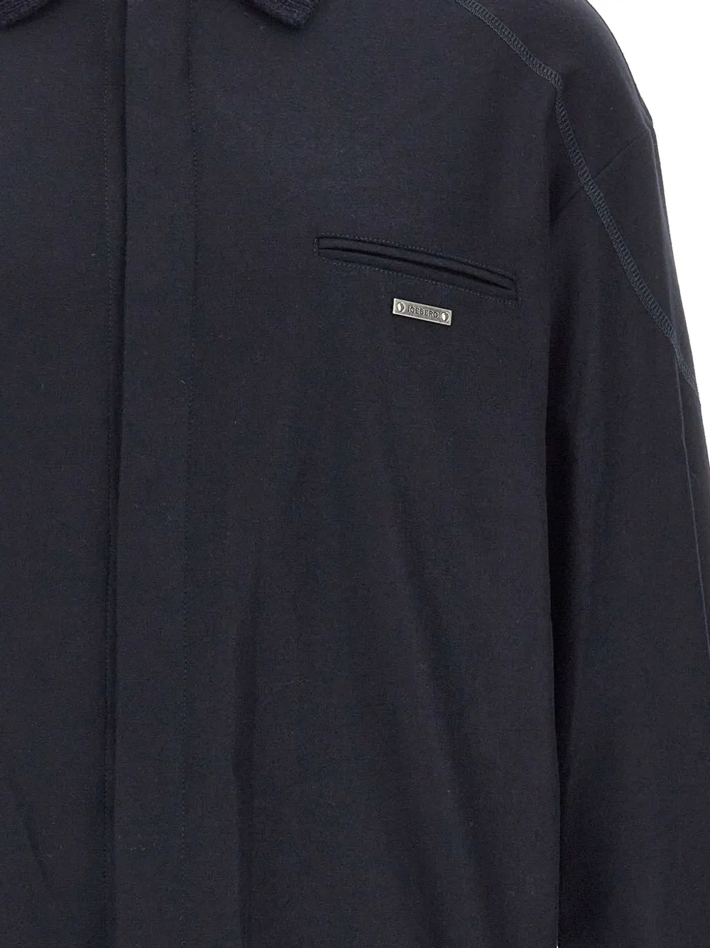 Iceberg ribbed-knit collar jacket Blauw