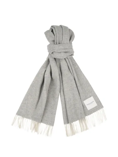 Profuomo herringbone-weave fringed scarf