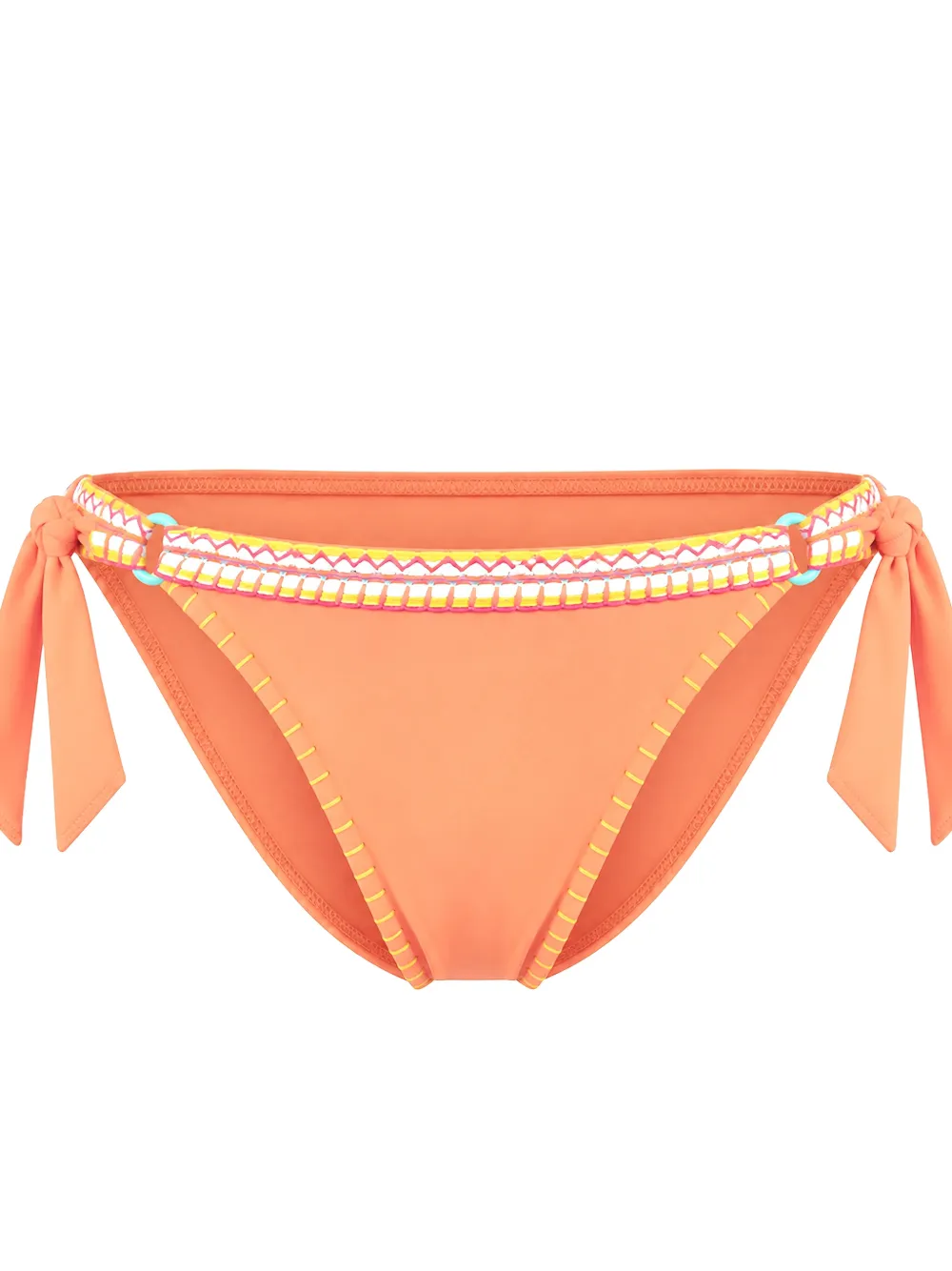 BANANA MOON Bikinislip met borduurwerk en strik aan de zijkant Oranje