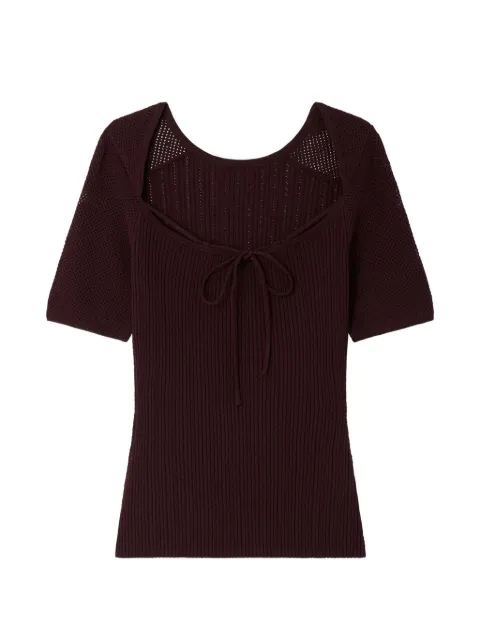 Sessùn Limone ribbed open-back T-shirt