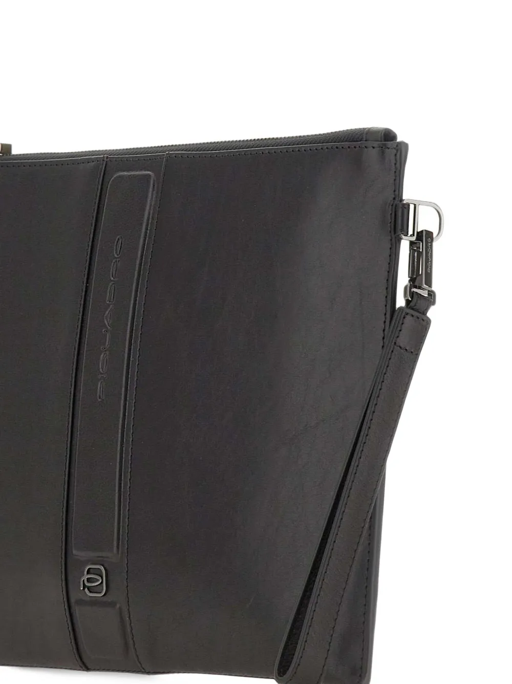PIQUADRO logo-plaque clutch bag Zwart