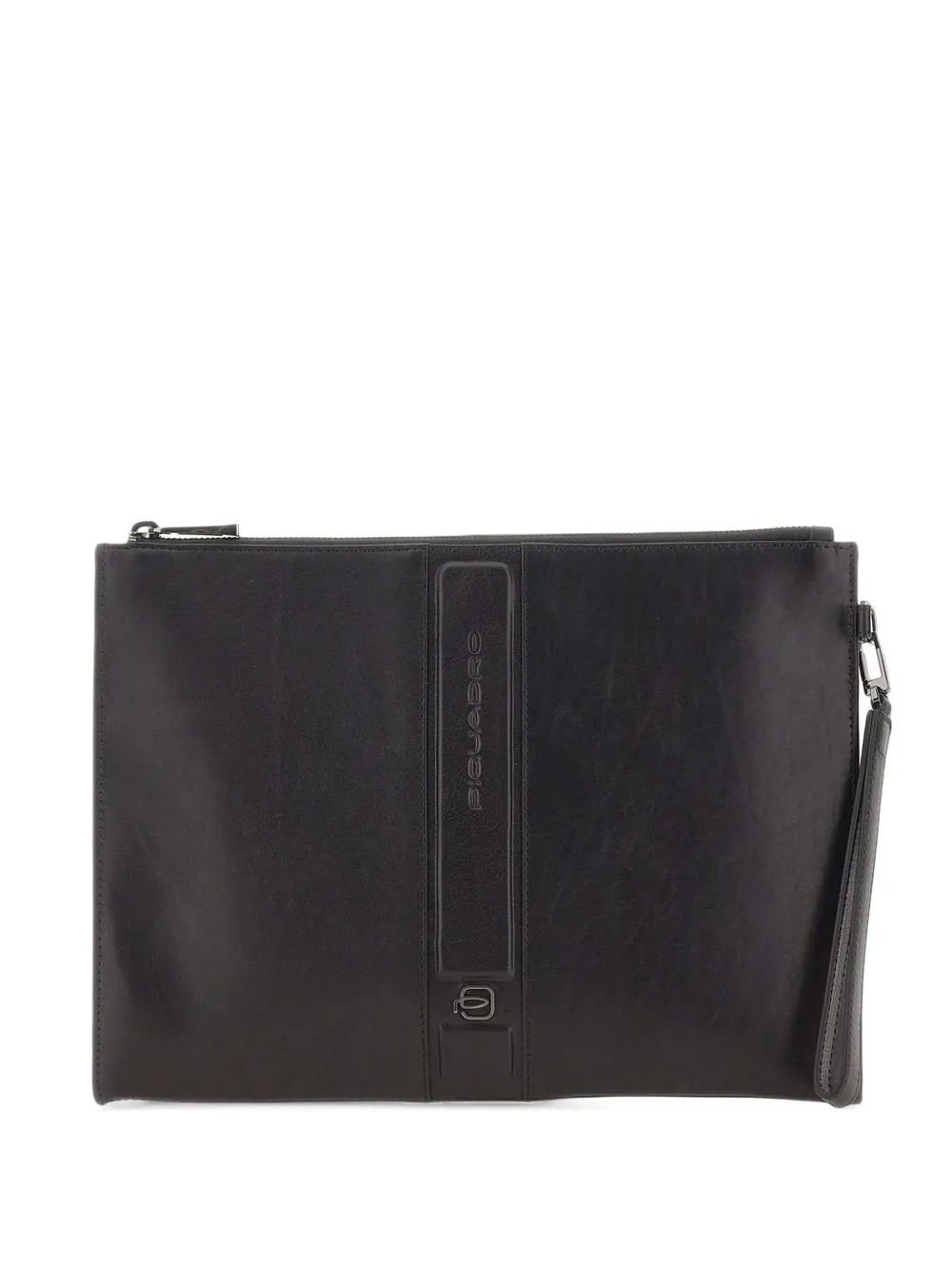 PIQUADRO logo-plaque clutch bag - Nero