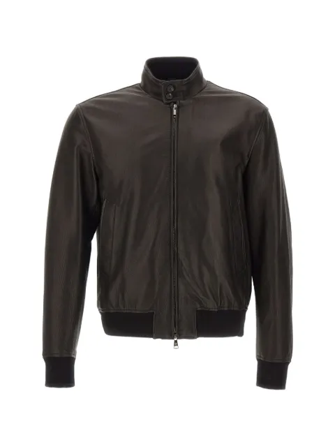 Tagliatore high-collar leather jacket
