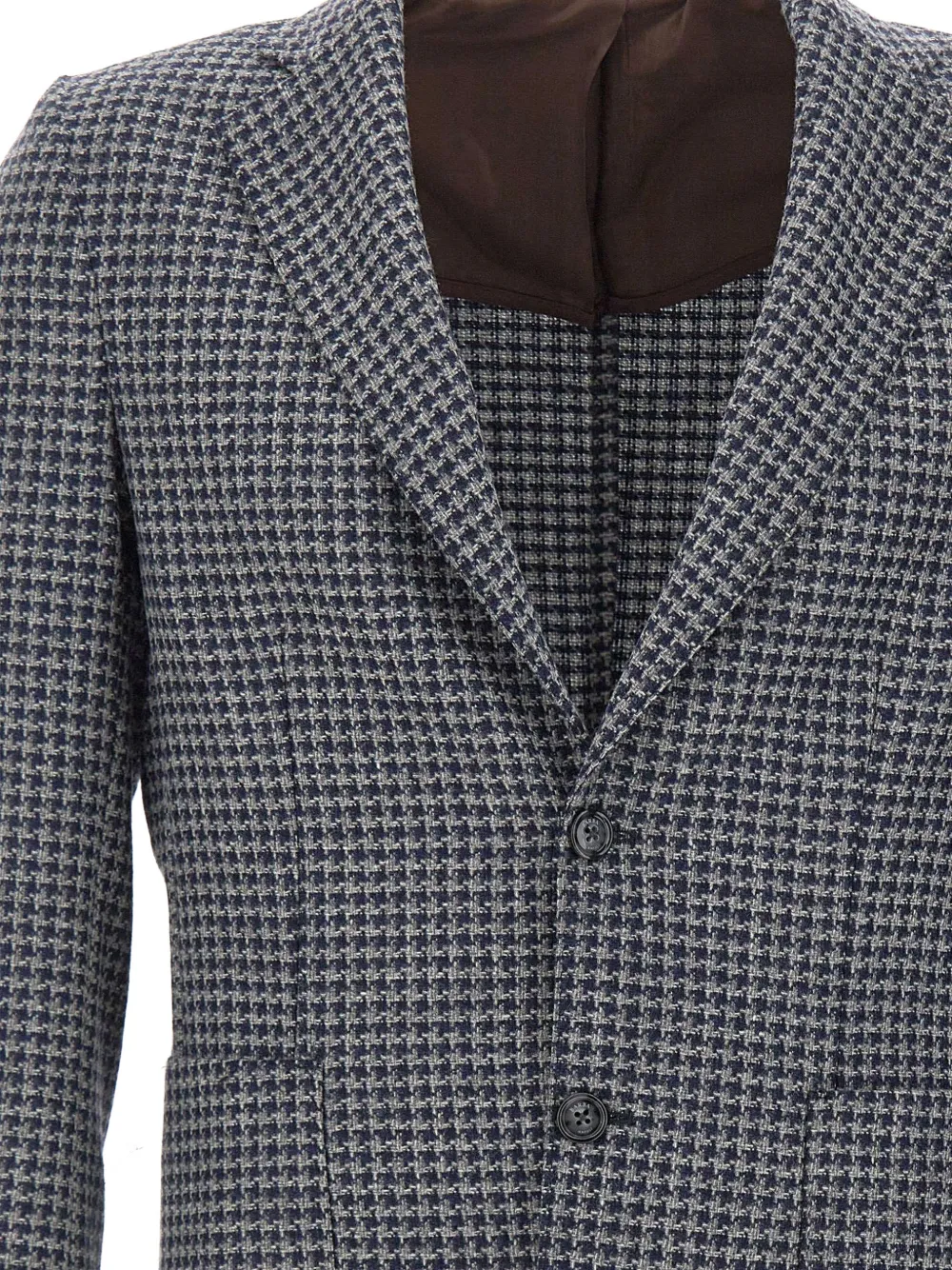 Barba Easy J Mono houndstooth blazer Blauw