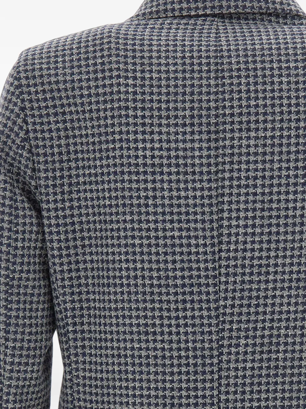 Barba Easy J Mono houndstooth blazer Blauw