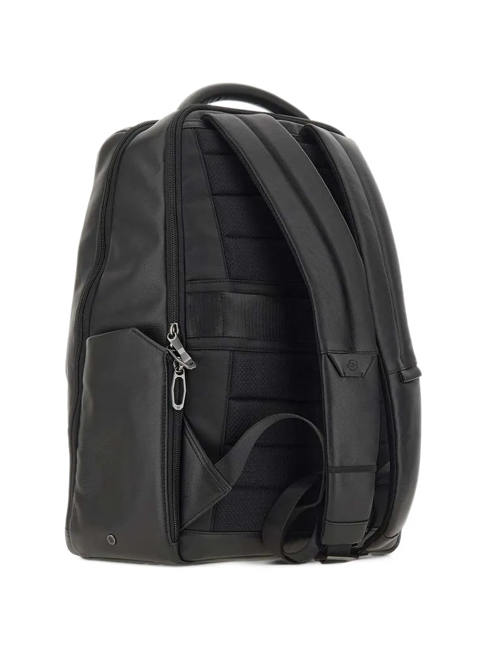 PIQUADRO grained leather backpack Zwart