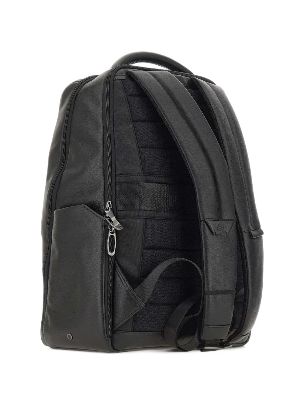 PIQUADRO grained leather backpack Zwart