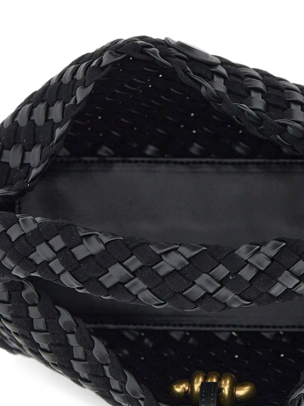 GIANNI CHIARINI small Aurelie woven-leather tote bag Zwart