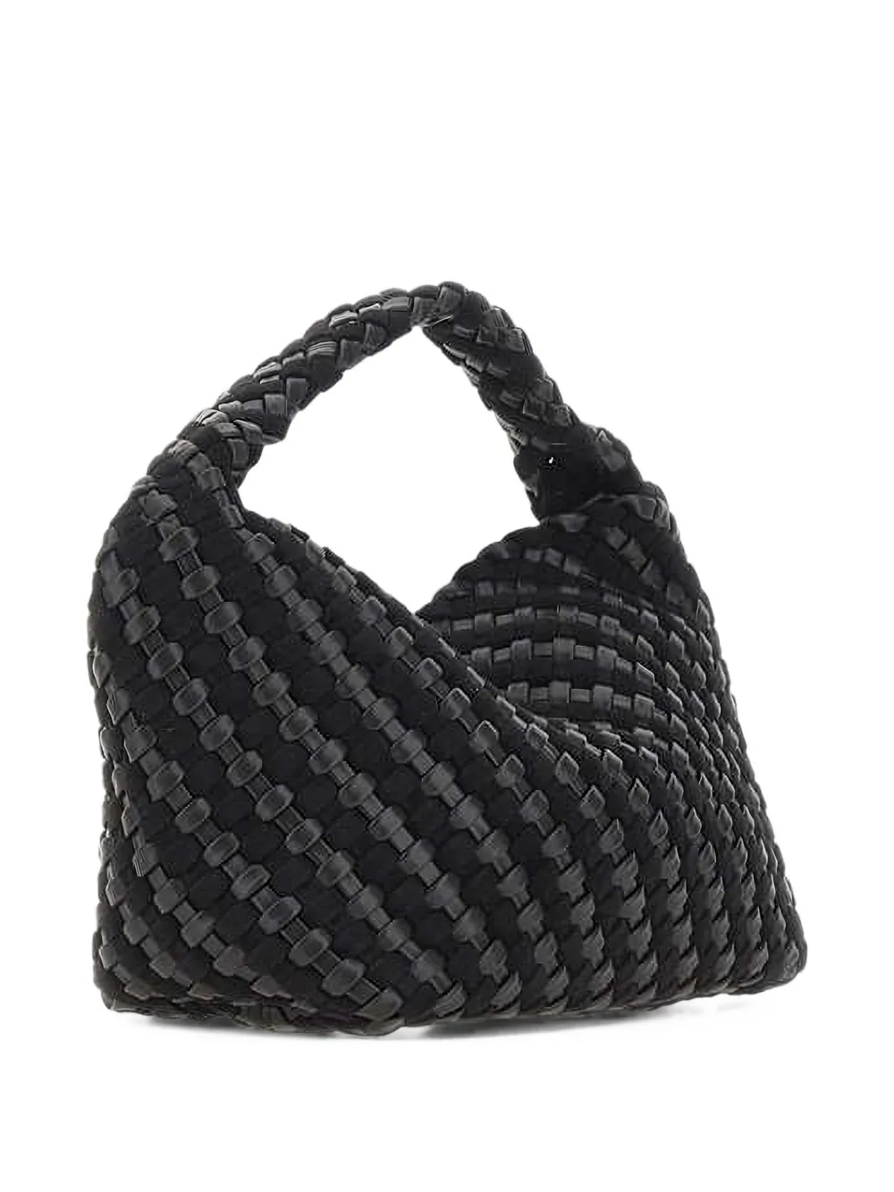 GIANNI CHIARINI small Aurelie woven-leather tote bag Zwart