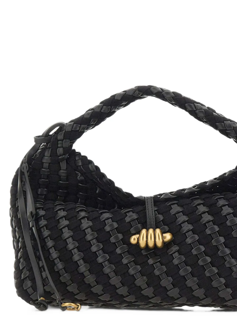 GIANNI CHIARINI small Aurelie woven-leather tote bag Zwart