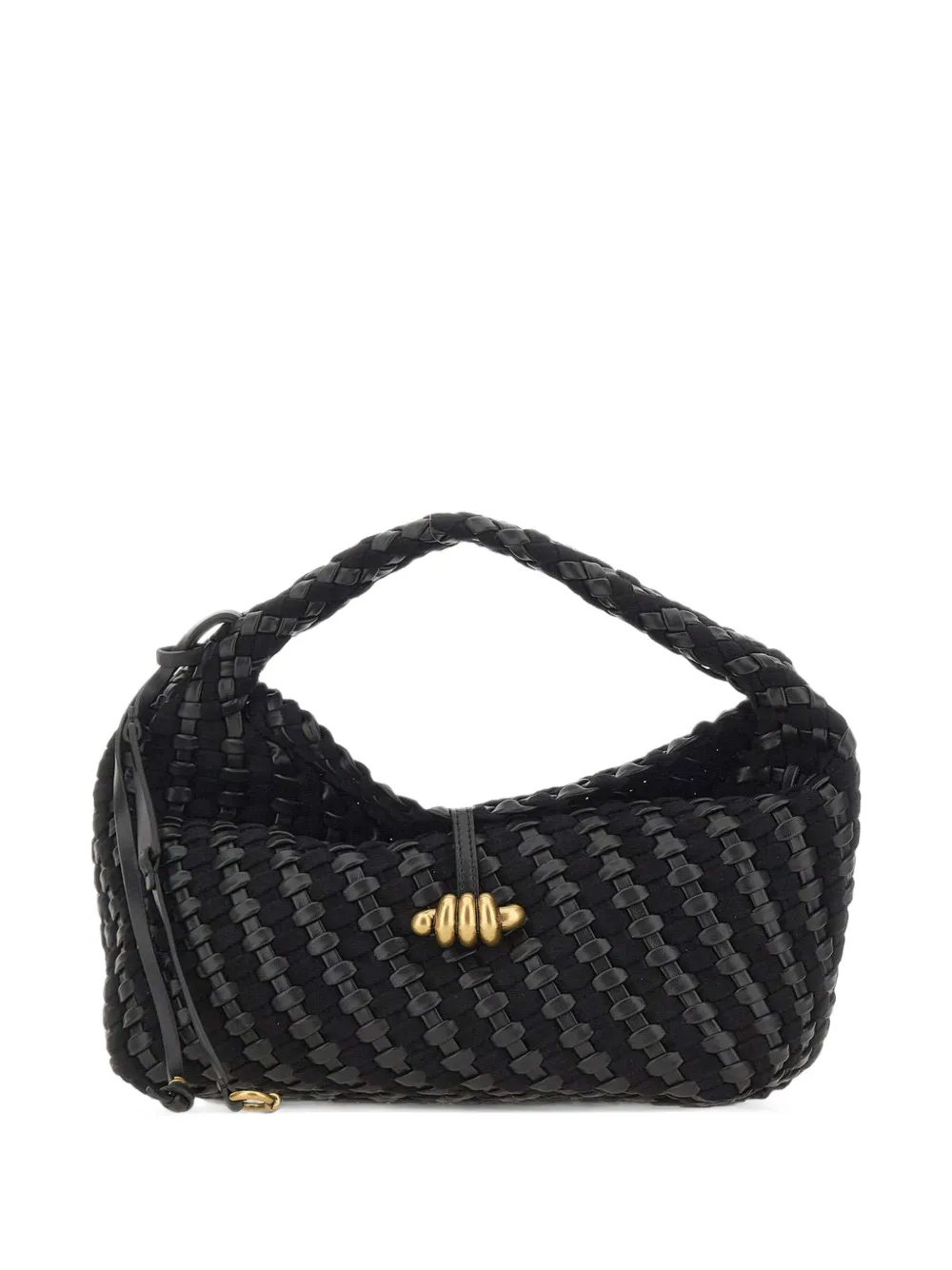 GIANNI CHIARINI small Aurelie woven-leather tote bag Zwart