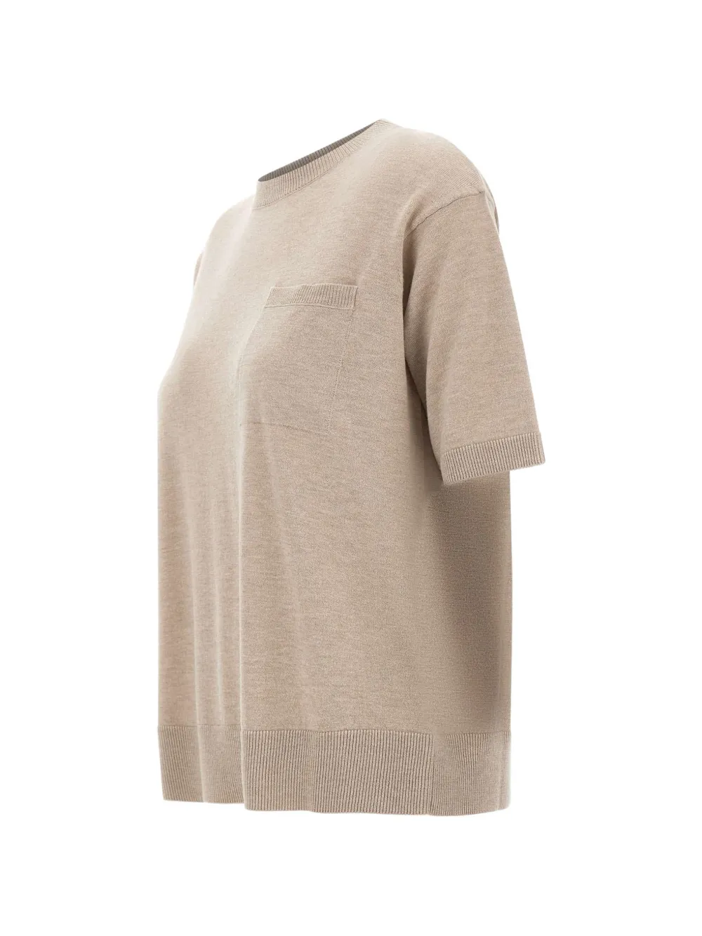 'S Max Mara short-sleeve chest-pocket sweater Beige