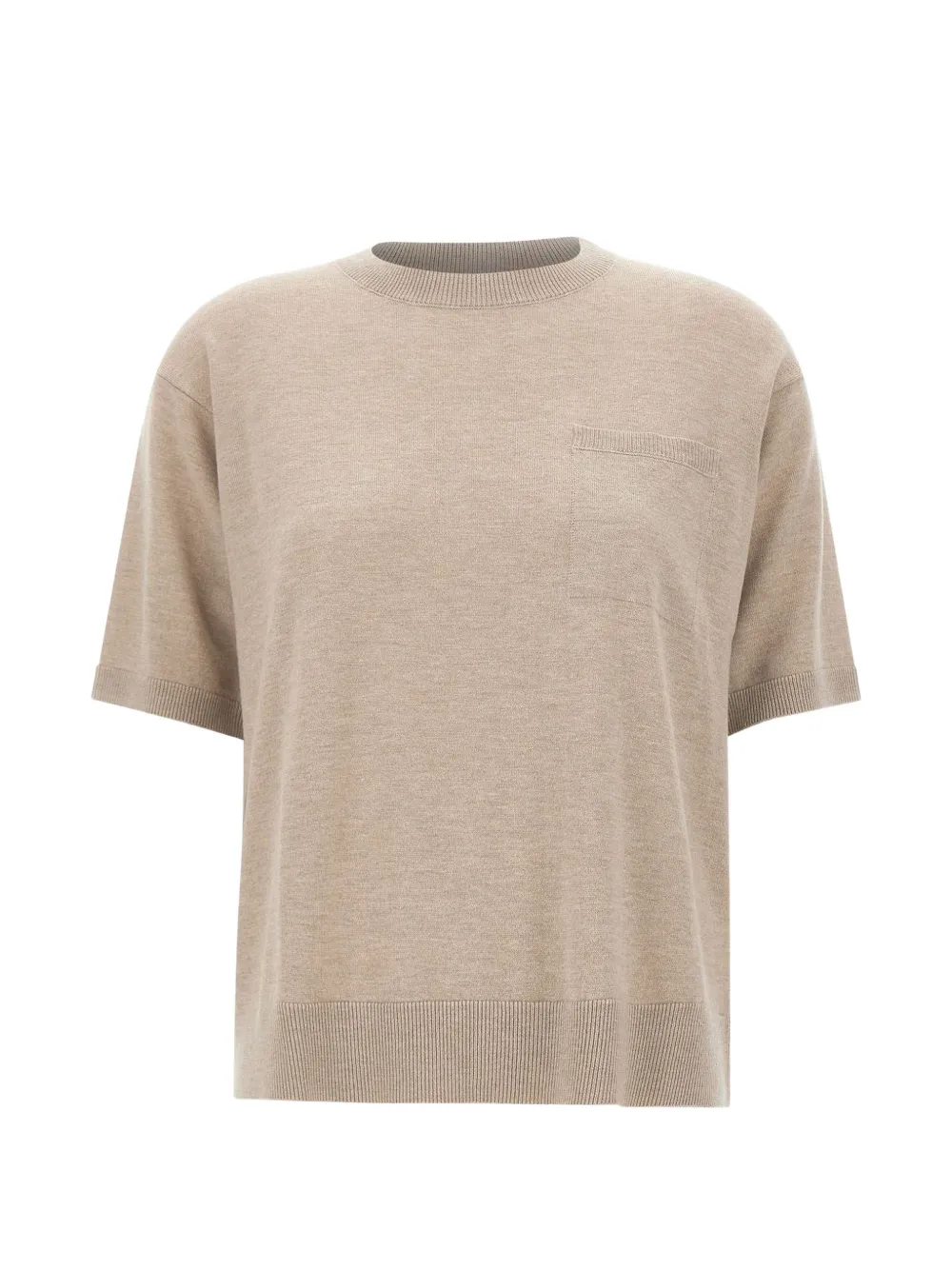 'S Max Mara short-sleeve chest-pocket sweater - Toni neutri