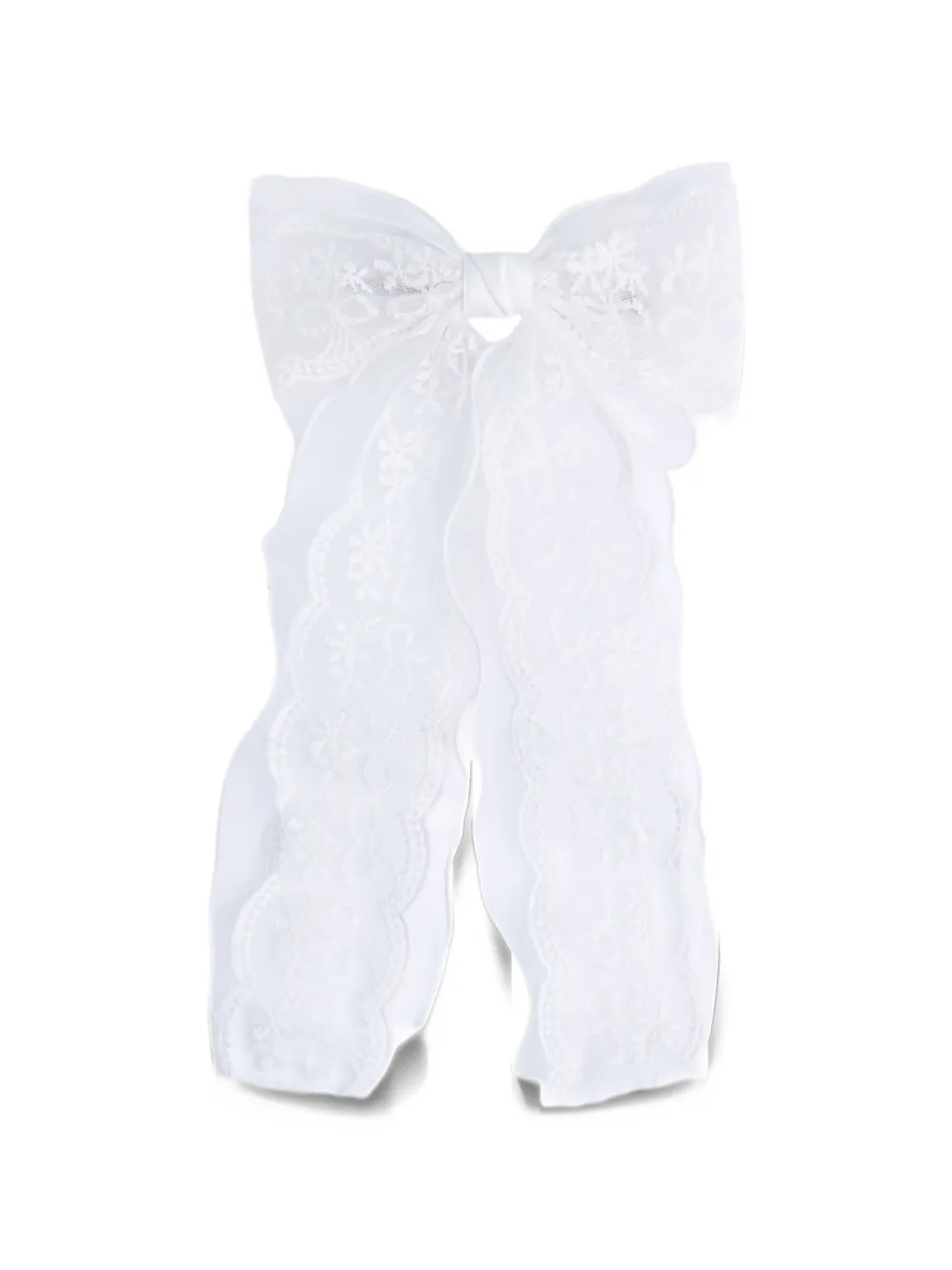 Tulleen embroidered organza hair clip - White