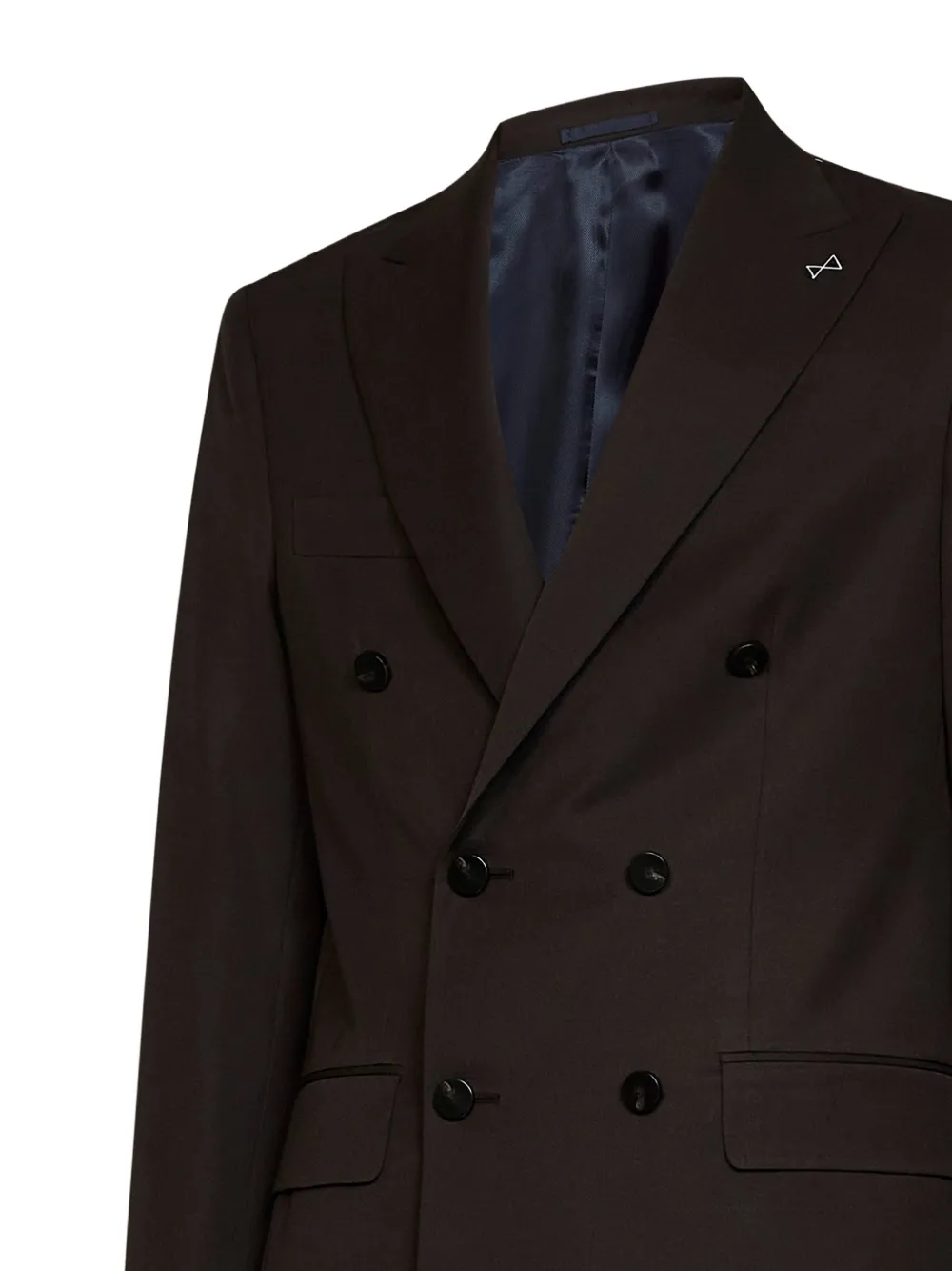 D4.0 double-breasted wool suit Bruin