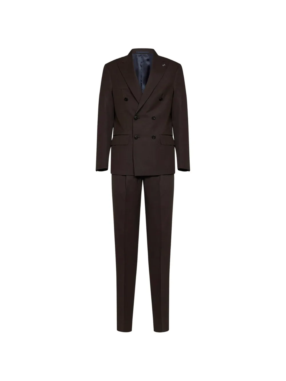 D4.0 double-breasted wool suit - Braun