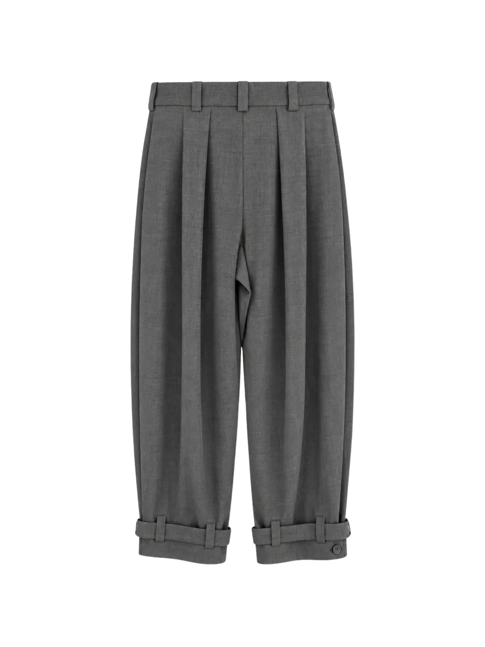 P.A.R.O.S.H. Cropped broek met geplooid detail en gesp op de manchetten Grijs