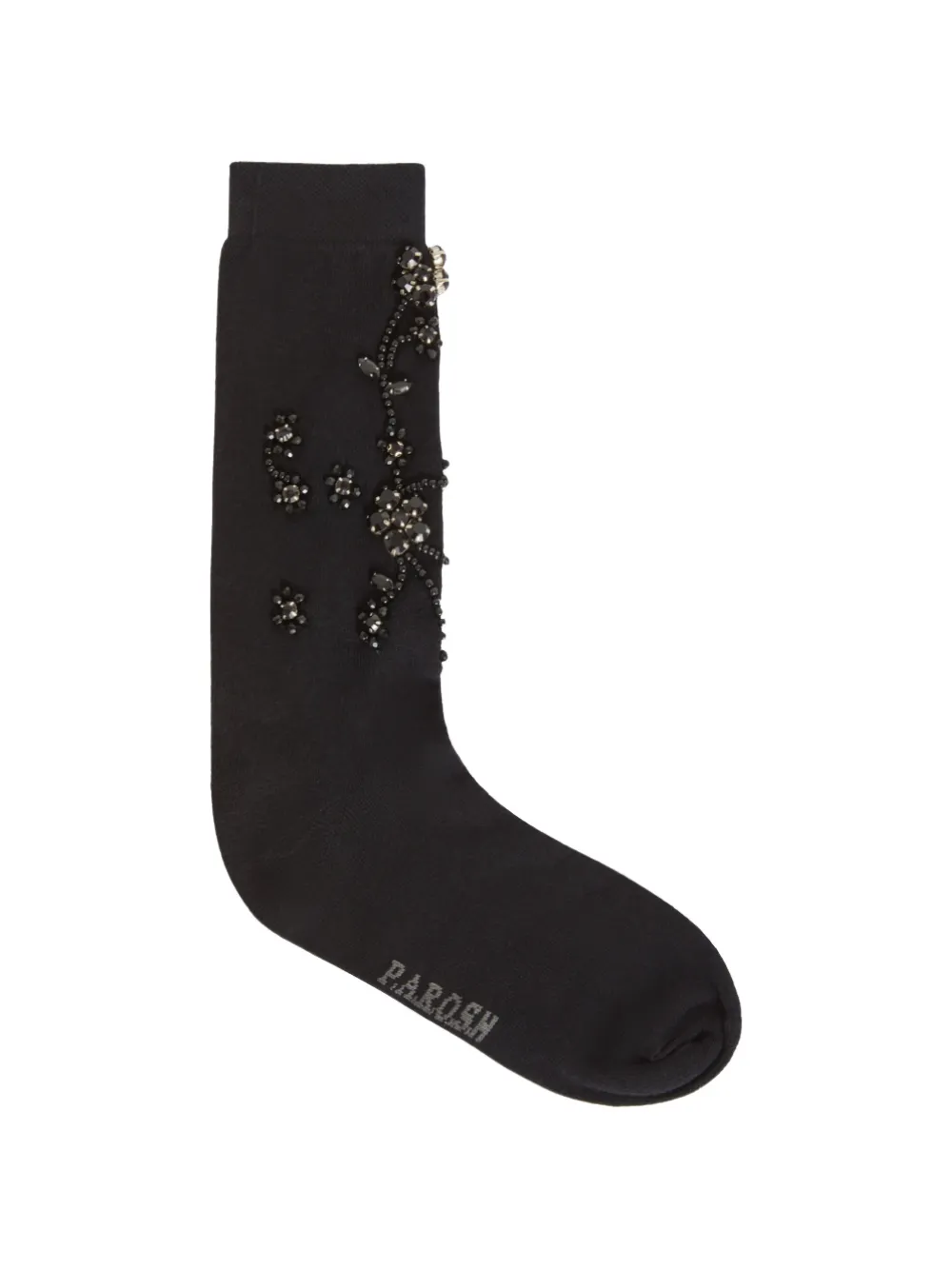 P.A.R.O.S.H. bead-embellished floral-motif socks - Schwarz
