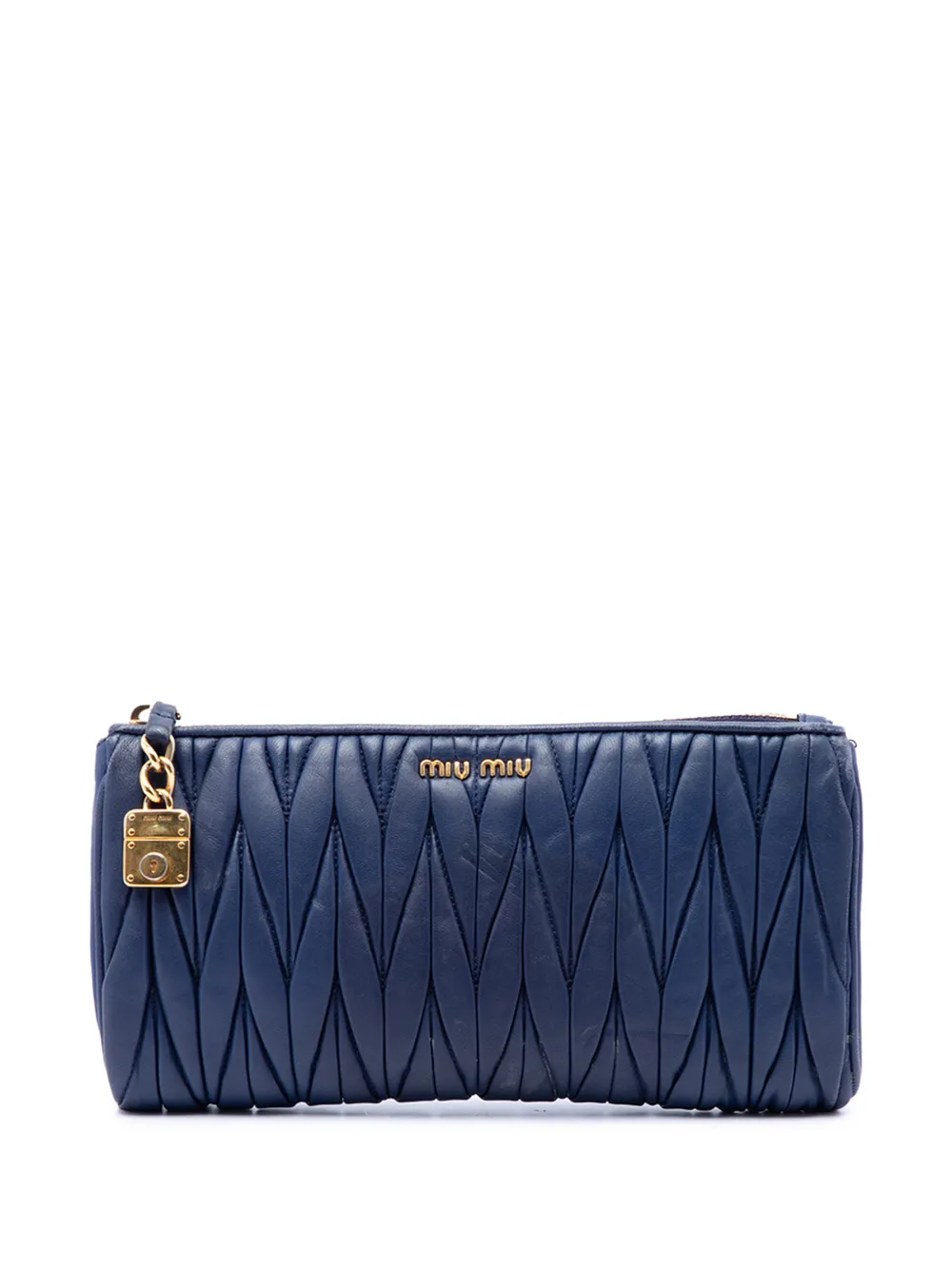 Miu Miu Pre-Owned 2010-2026 Matelasse Nappa clutch bag - Blue