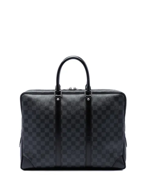 Louis Vuitton Pre-Owned 2015 Damier Graphite Porte Documents Voyage PM Aktentasche