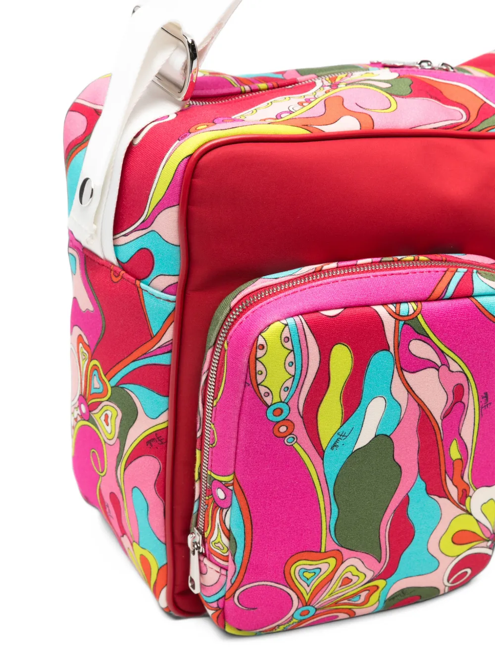 PUCCI Junior abstract-print front-pocket changing bag Roze