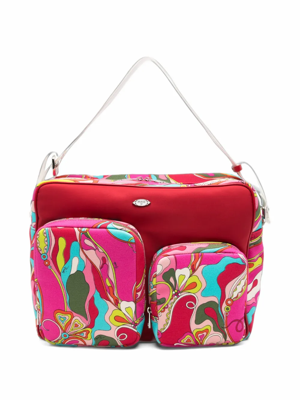PUCCI Junior abstract-print front-pocket changing bag - Rosa